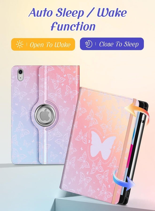 Kidcube for iPad 10th Generation Case 2022, for iPad (A16) Case 11th Generation 2025 - Women Girls Cute Rotating Stand Folio Cover with Pencil Holder & Card Slot Girly Kawaii Butterfly Design Cases - Image 4